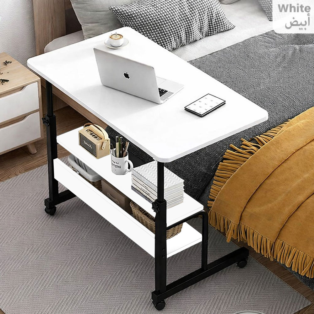 double layer adjustable table ( white )