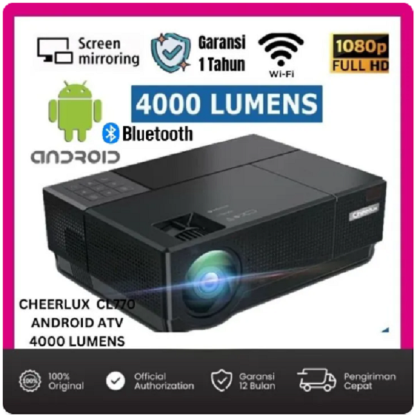 CHEERLUX CL770 ANDROID PROJECTOR 1080P FULL HD 4000 LUMENS